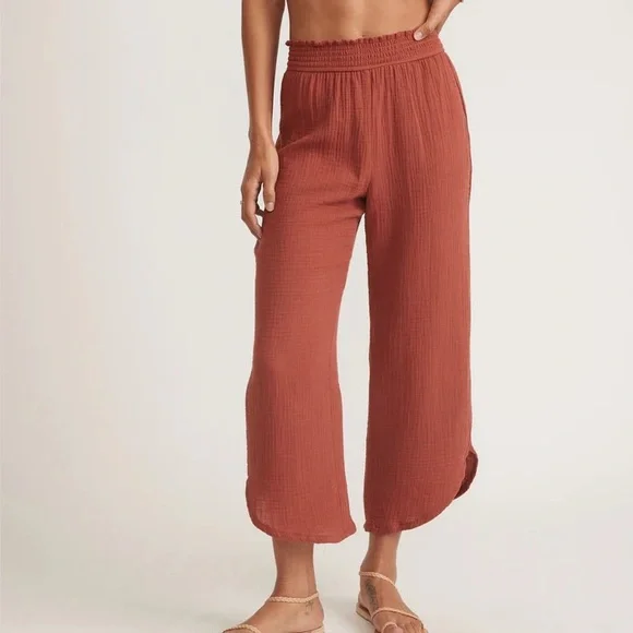 MARINE LAYER | Corinne Wide Leg Pant in Burnt Siena / Sise S - Picture 2 of 11